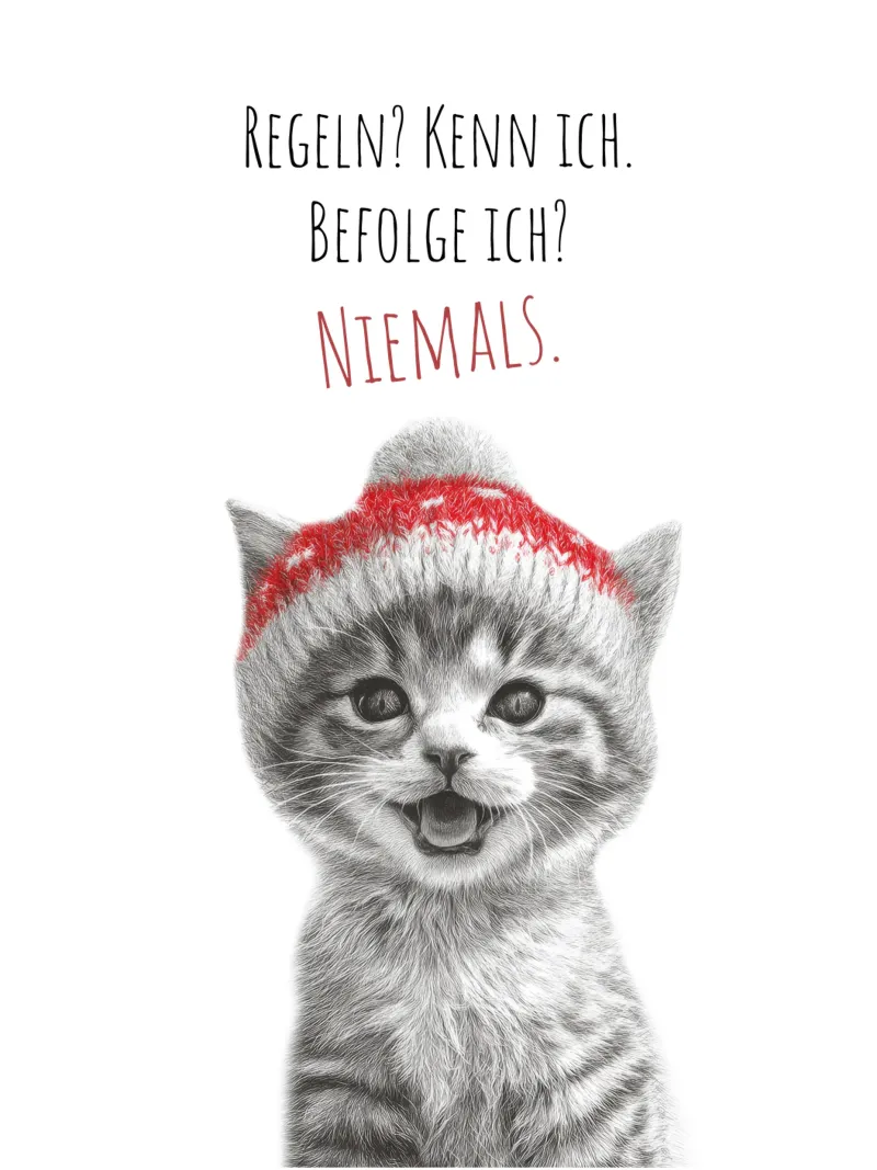 Coole Katze - Frechdachs mit roter Mütze pellicola backlit da Melanie Viola