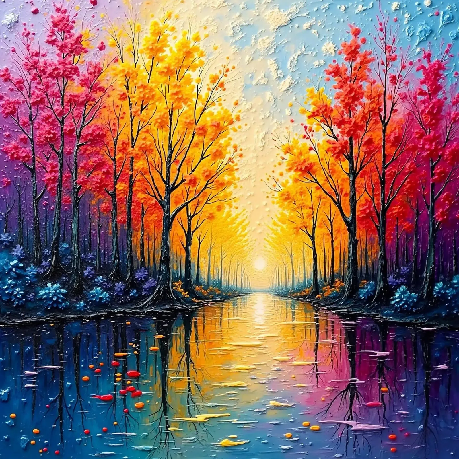 albero colorato viale_1 tela da Farb- und Blütenzauber by LK