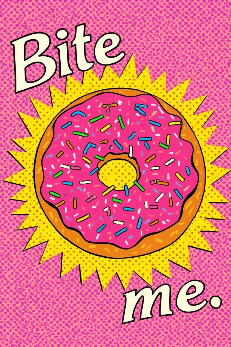 Ciambella con zuccherini "Bite Me alluminio dibond da DesignDoodle