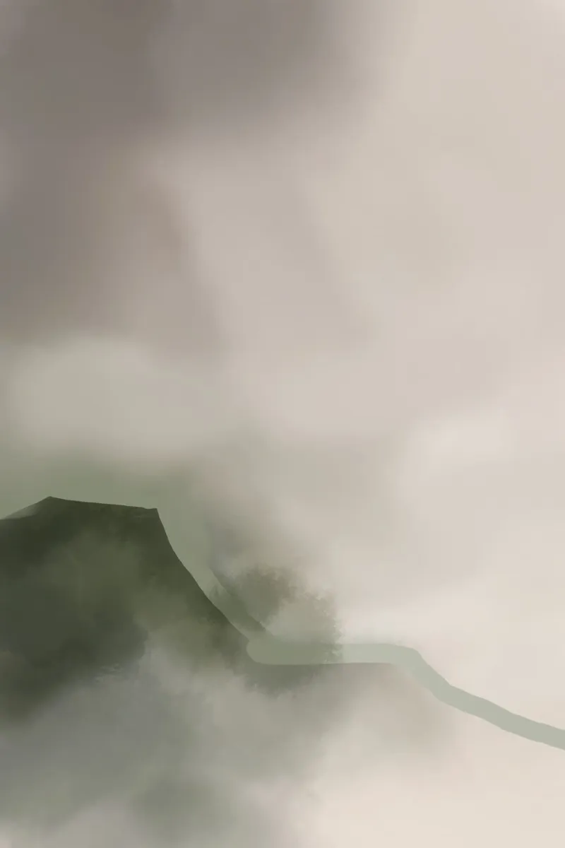 Montagna nebbiosa Zen poster da nileshkikuuchise