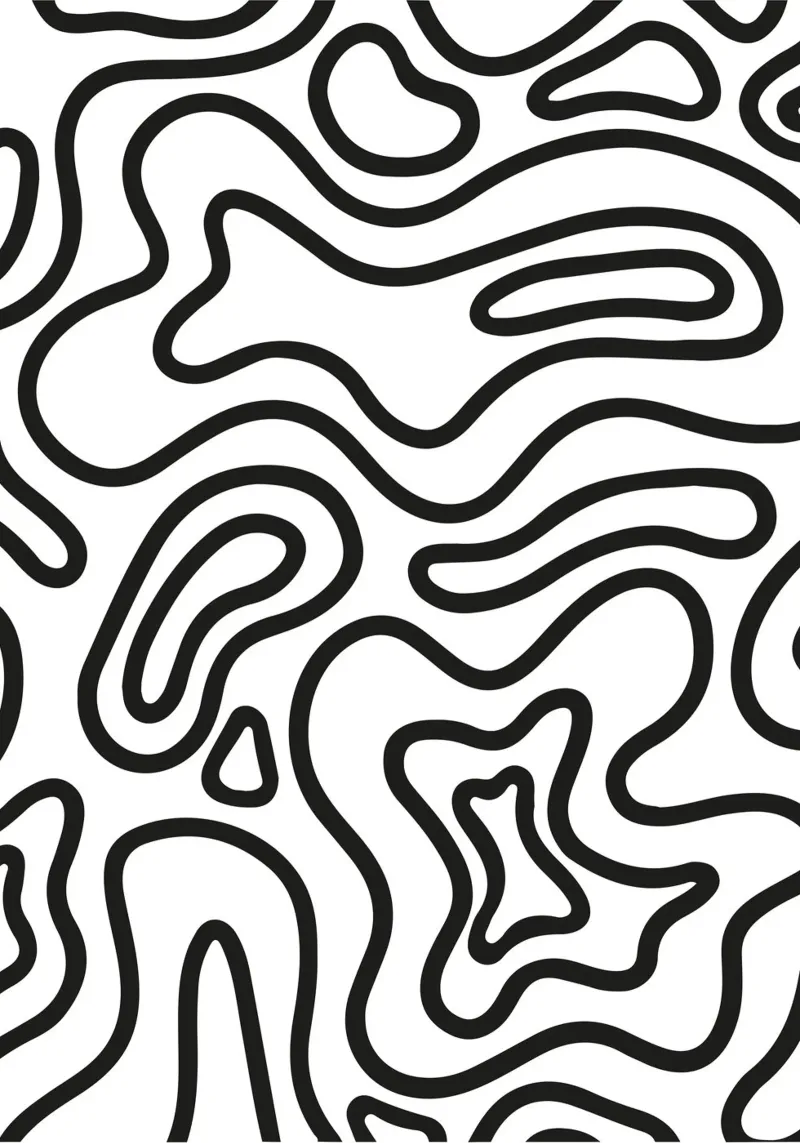 Minimalist Schwarz Weiß Abstrakt Groovy Wavy Line Art Pattern Leinwand von dawnthesea