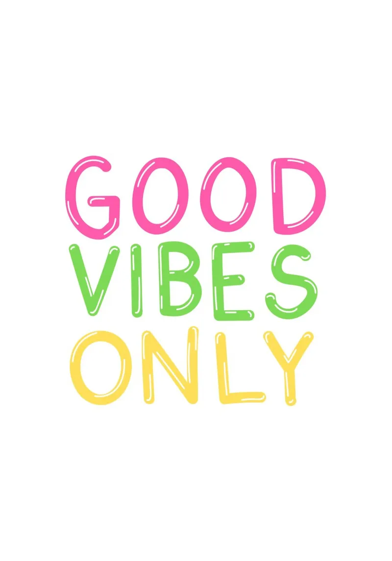 Good Vibes Only Print - Póster tipográfico Pop Art lienzo de dawnthesea
