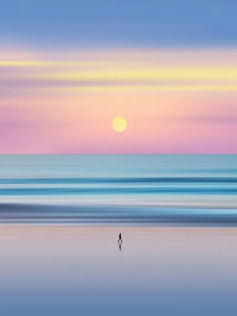 beach sunset gradient alluminio dibond da Fost