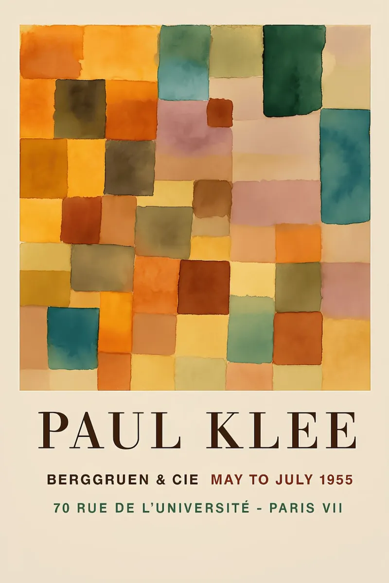 Paul Klee Squares Abstract Bauhaus Geometric Print canvas by Bakara