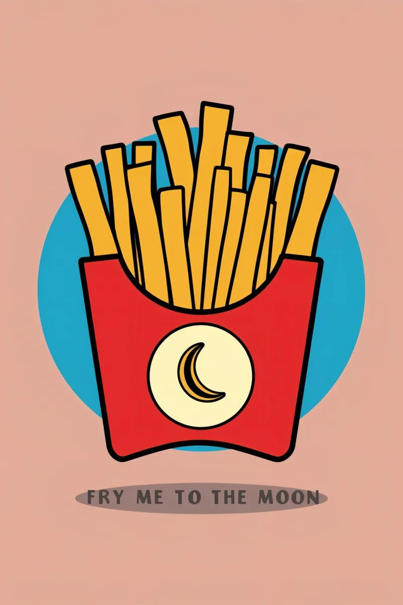 Patate fritte "Fry Me to The Moon" (friggimi fino alla luna) carta hahnemühle da DesignDoodle