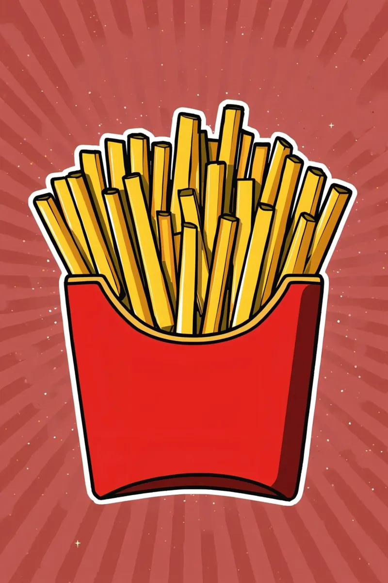 Pop-Art French Fries in Red Carton pellicola backlit da DesignDoodle