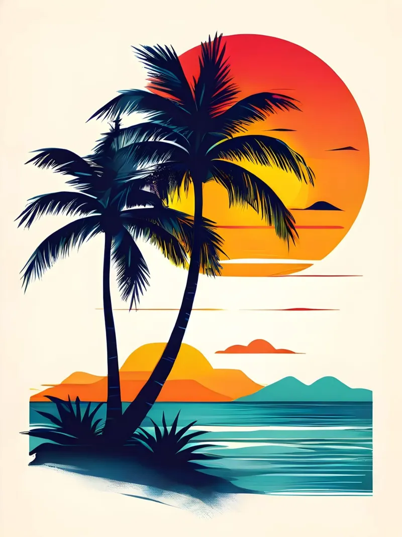 Tramonto tropicale pellicola backlit da Artistic-shop