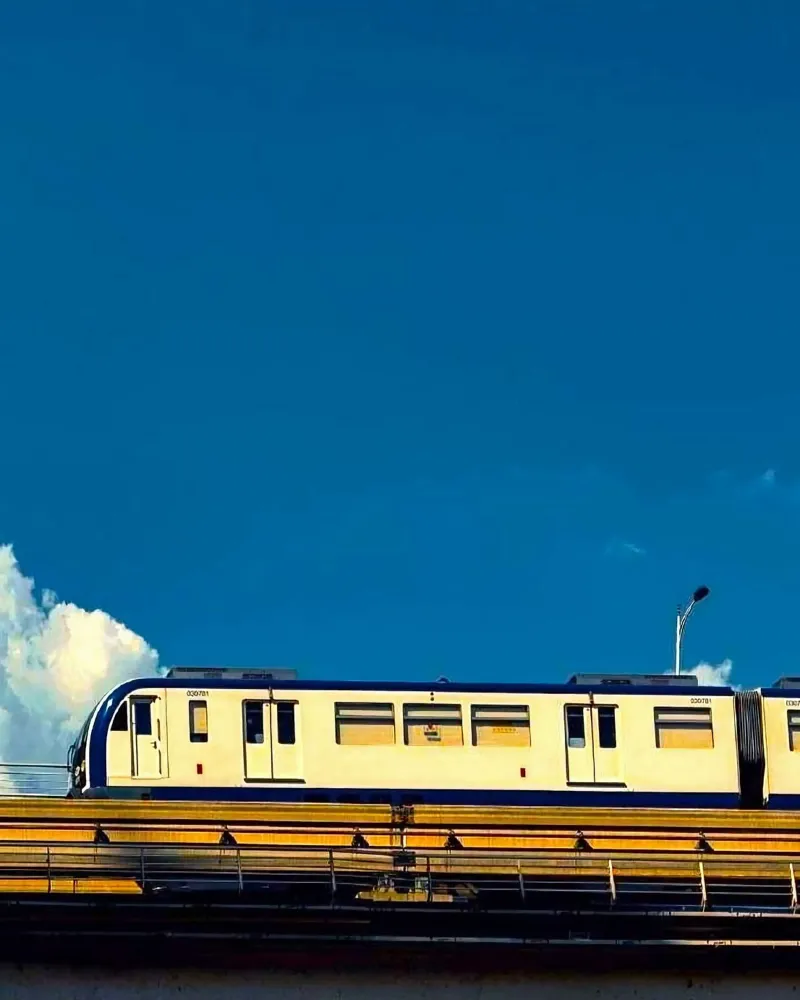 train in sunset alluminio dibond da juli