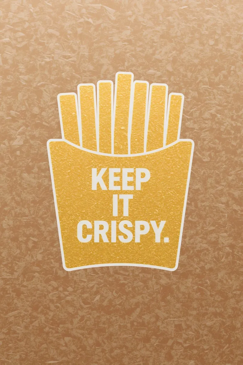 Patatine fritte dorate con "KEEP IT CRISPY pellicola backlit da DesignDoodle