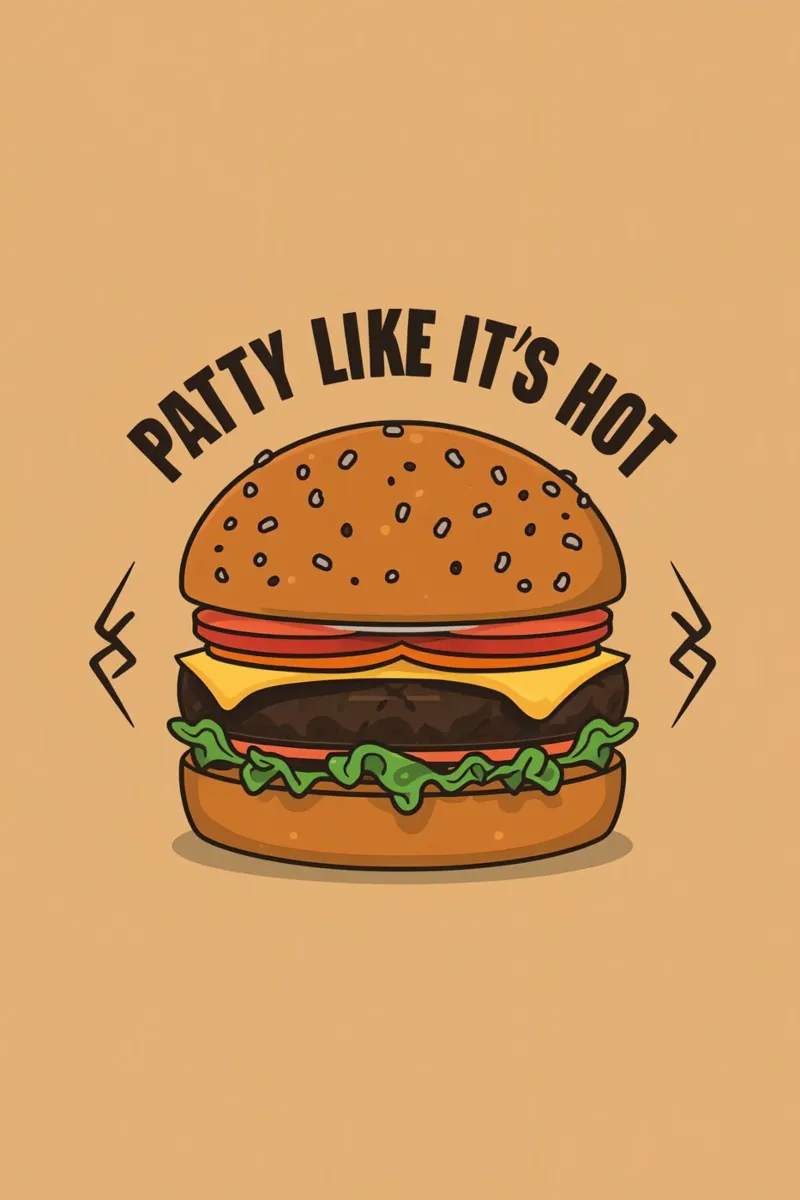 Hamburger "Patty Like It's Hot" (come se fosse caldo) carta hahnemühle da DesignDoodle