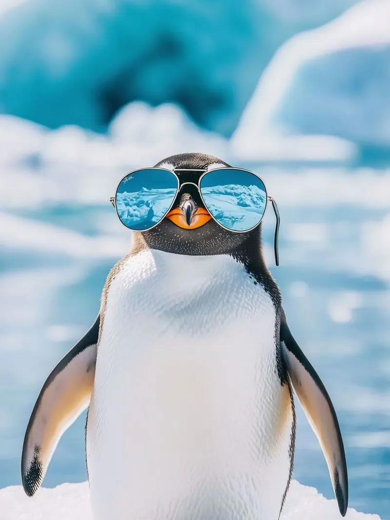 penguin with glasses poster da marty