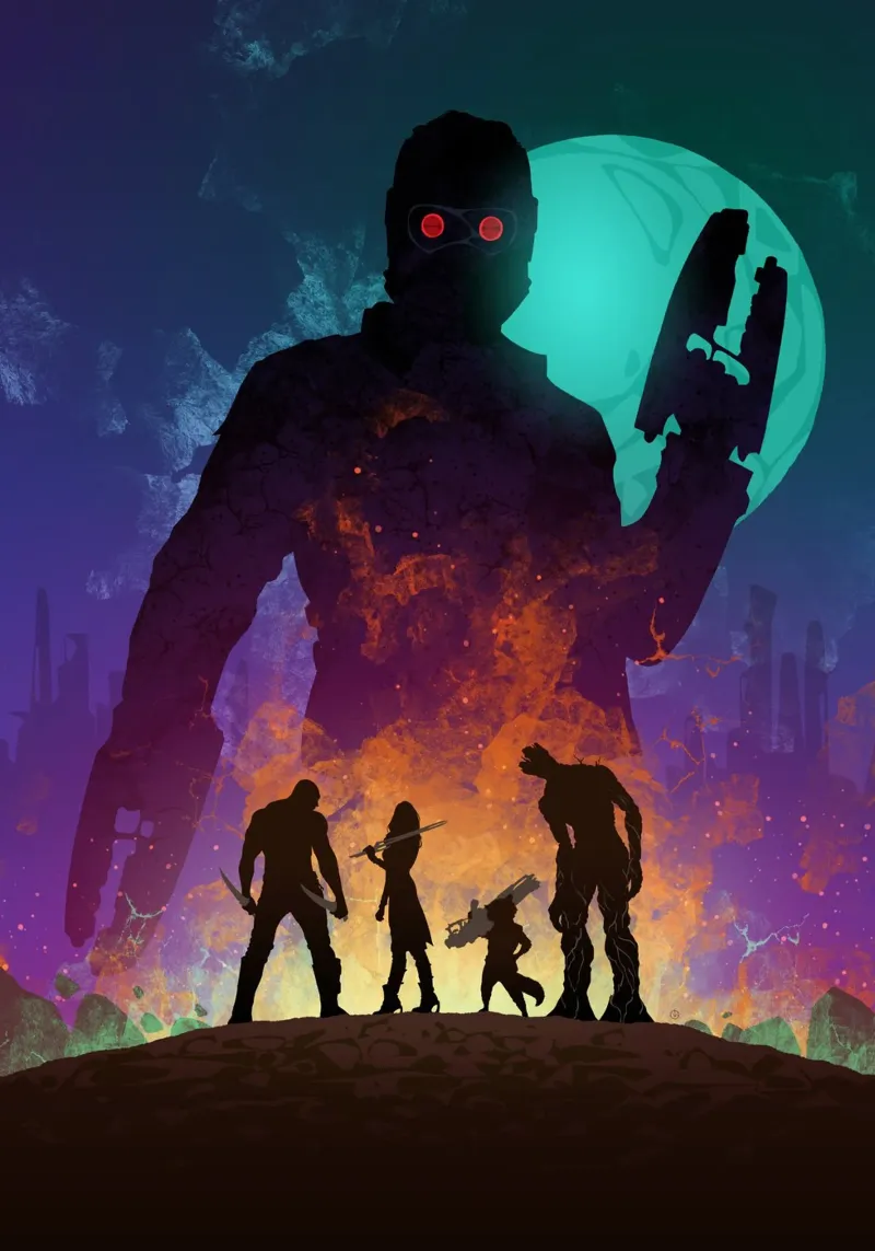 Space Guardians poster con telaio in legno da nabakumov