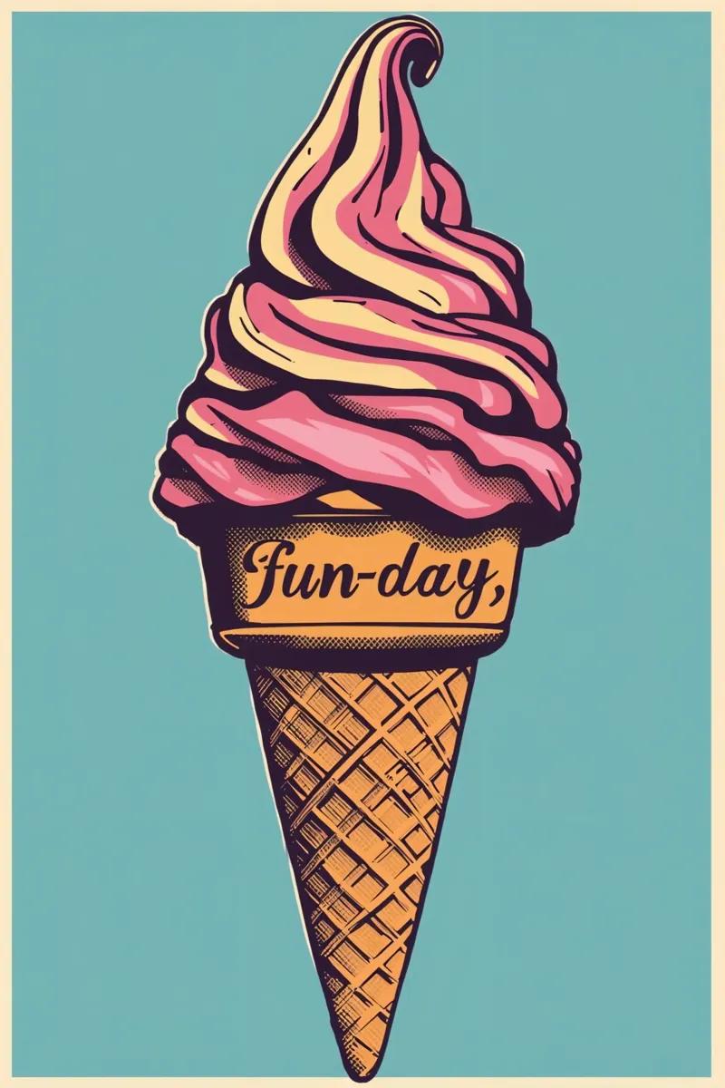 Cono gelato con giornata di divertimento pellicola backlit da DesignDoodle