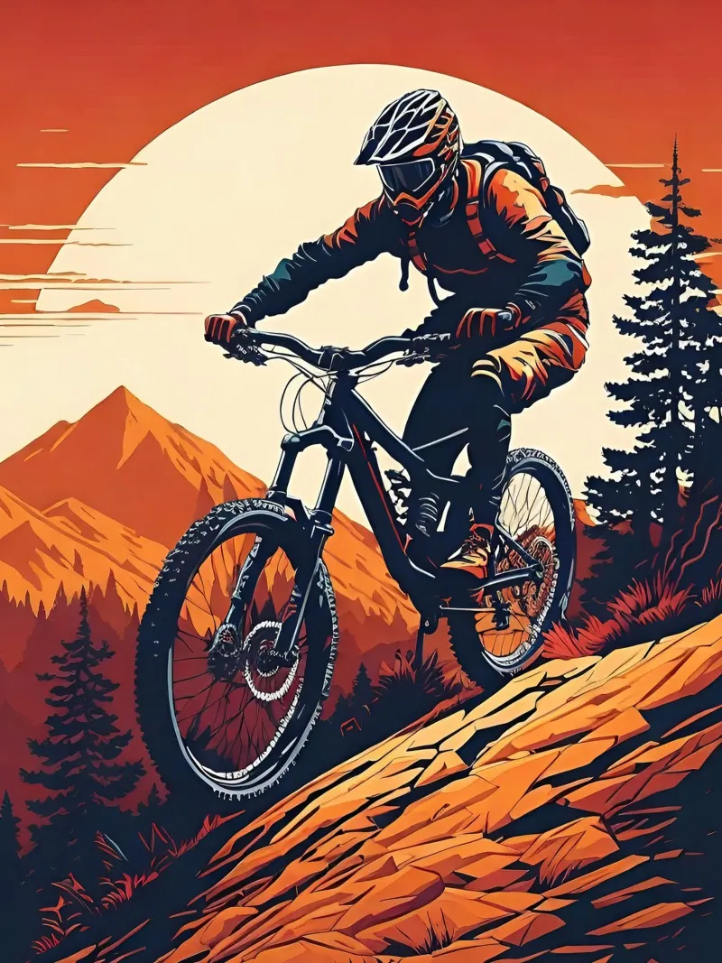 Discesa in mountain bike a tutta velocità pellicola backlit da ARTVI-SHOP