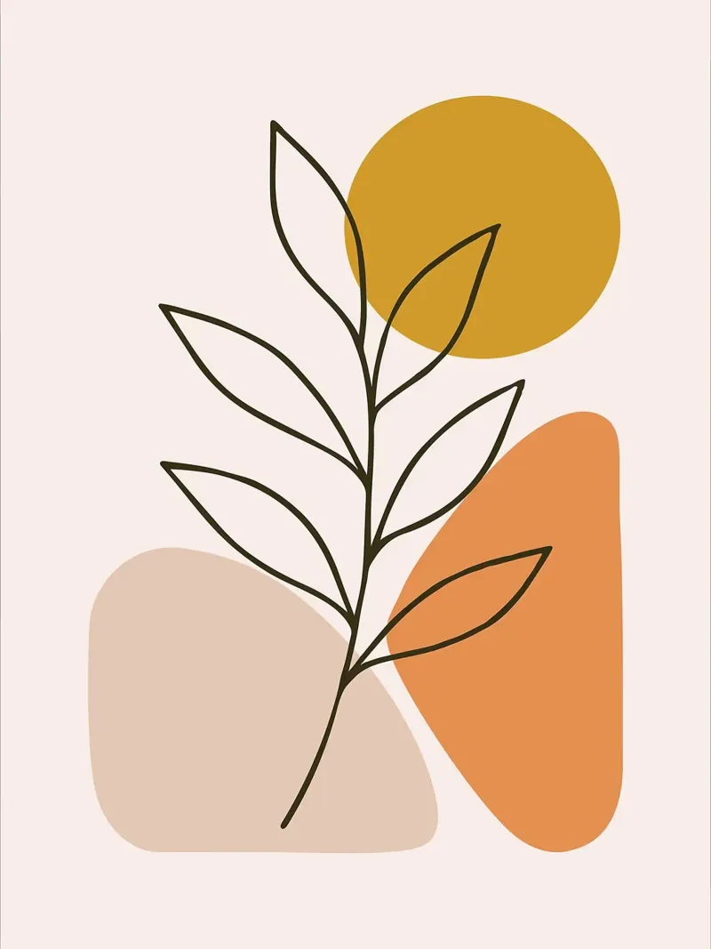 Arte botanica minimalista con forme geometriche pellicola backlit da PosterByFly