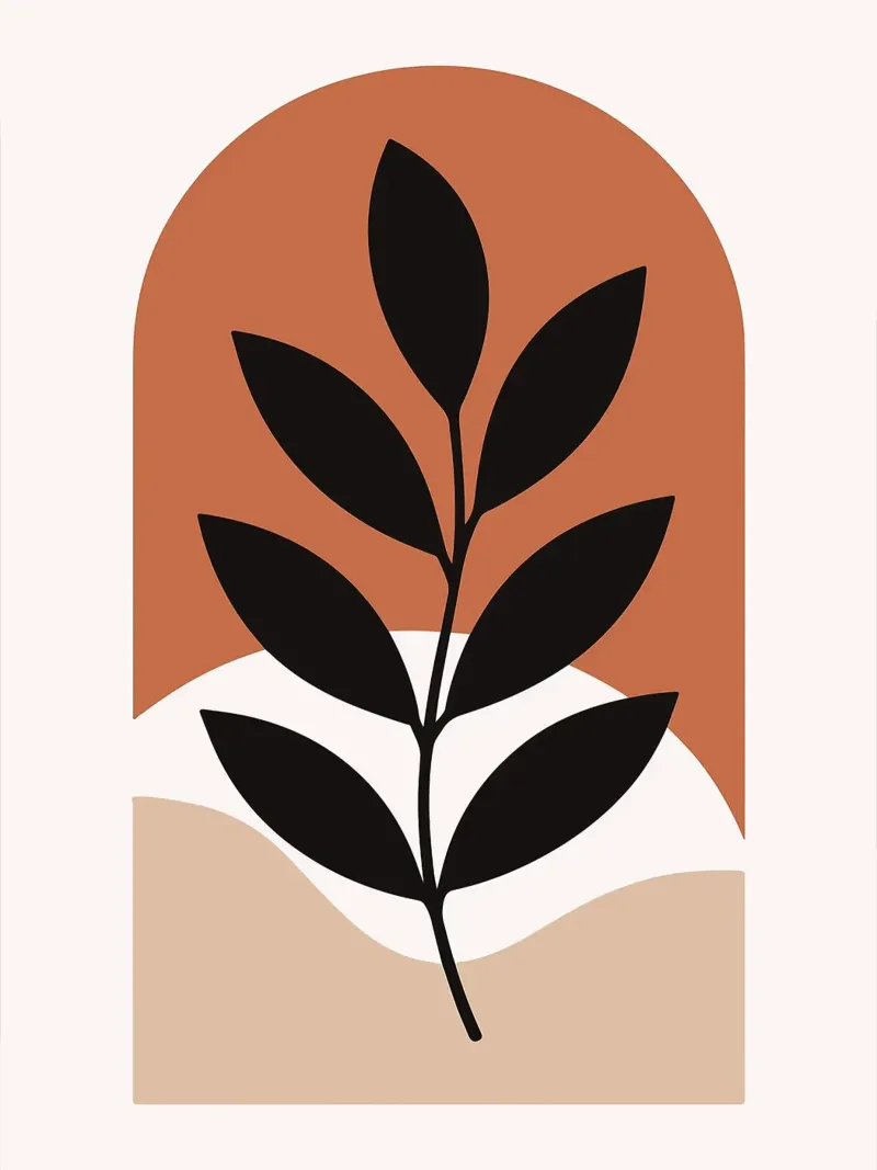 Arte vegetale minimalista con forme geometriche carta hahnemühle da PosterByFly