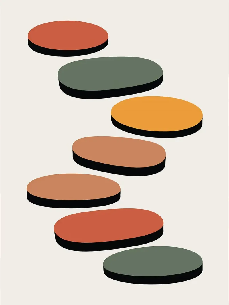 Astratto geometrico Stepping Stones illustrazione pellicola backlit da PosterByFly