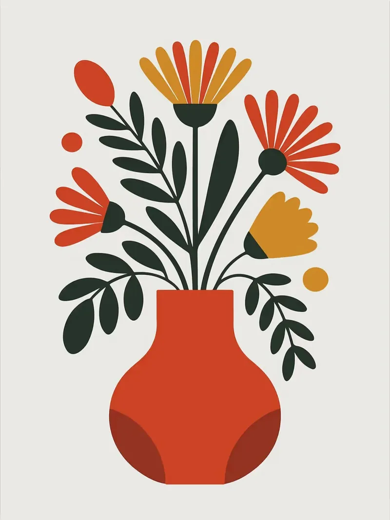 Composizione floreale minimalista in vaso plexiglass da PosterByFly