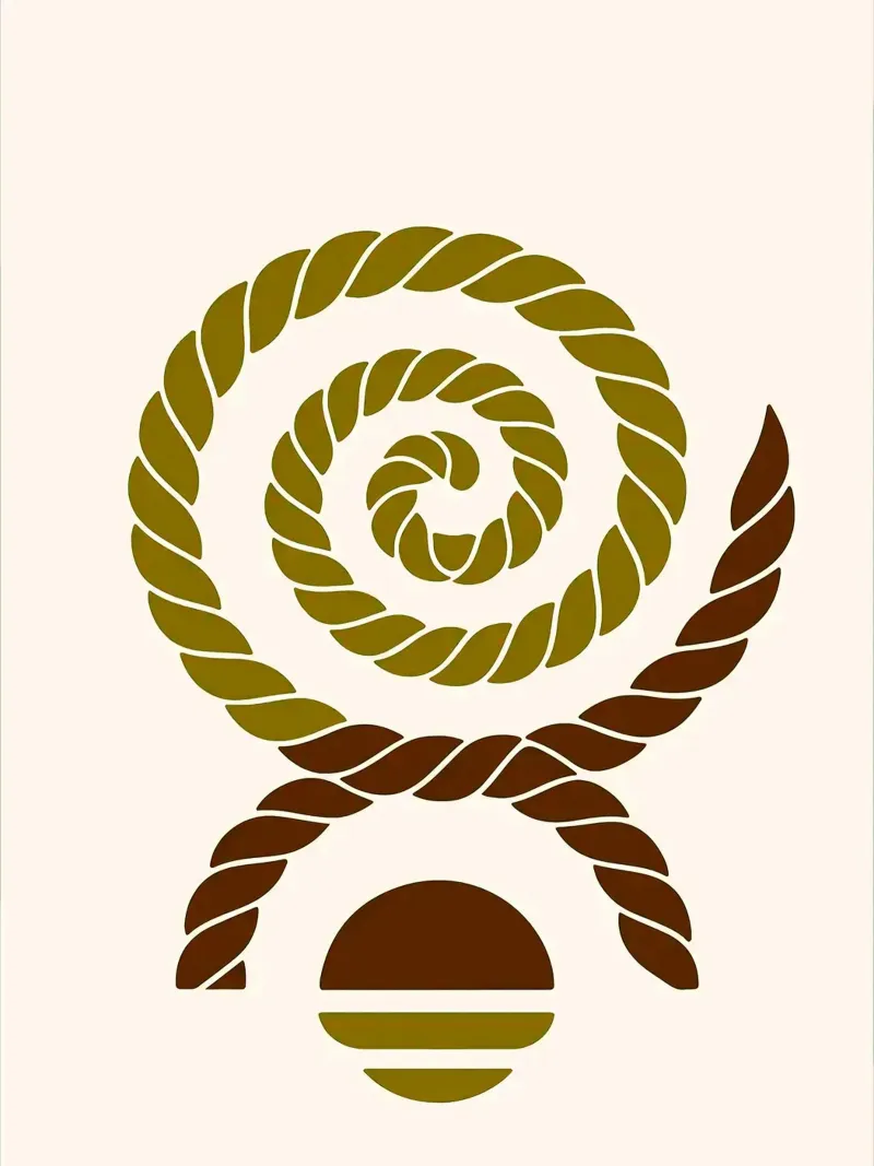 Arte minimalista a spirale di corda pellicola backlit da PosterByFly