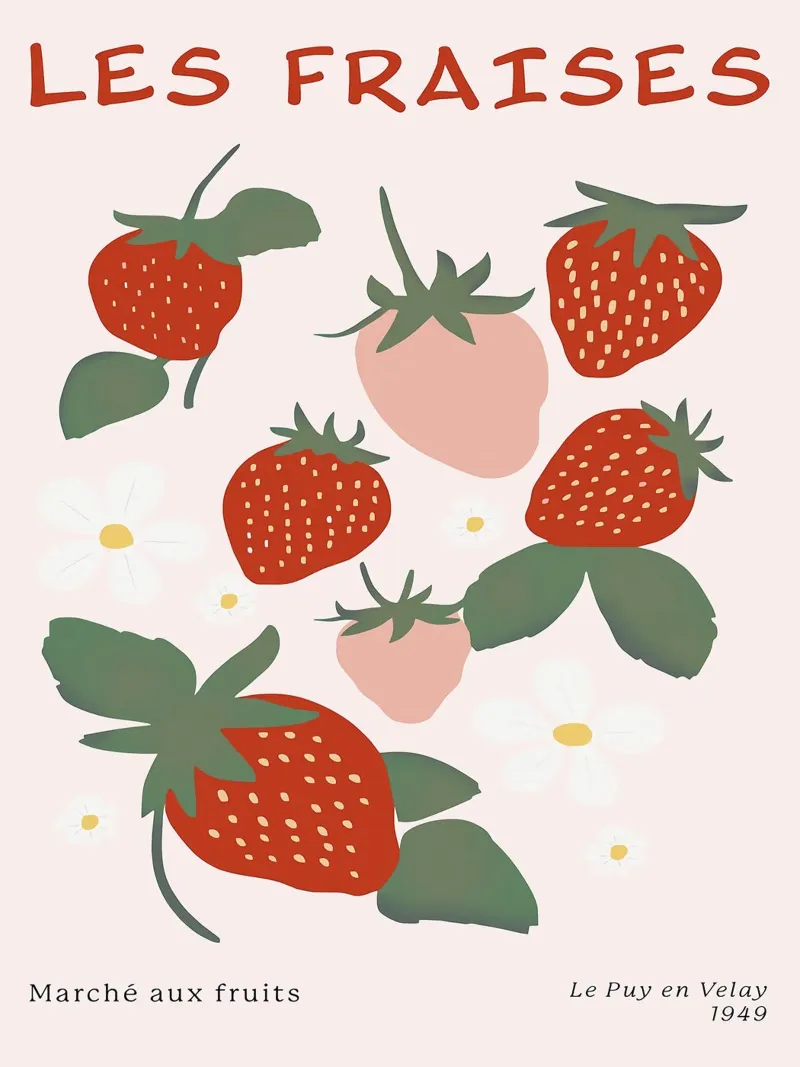 Mercato della frutta alla fragola francese carta hahnemühle da BasicShopByBell