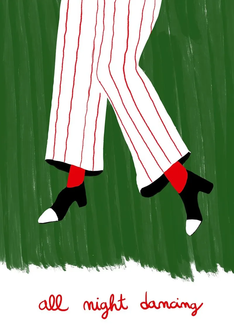 Illustrazione per ballare tutta la notte alluminio dibond da Tory