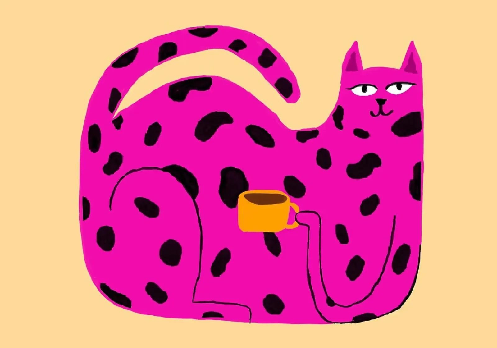 Gatto maculato rosa con caffè pannello forex da Tory