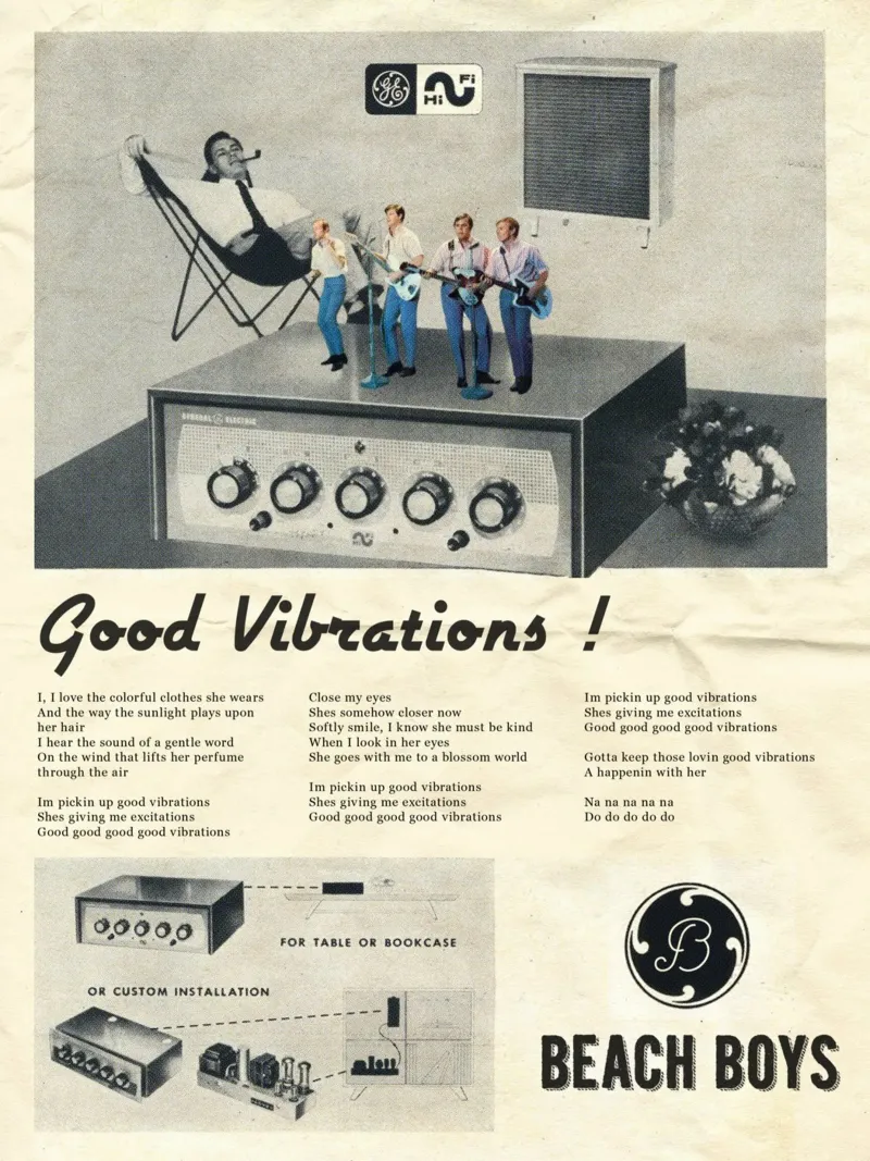 Good Vibrations poster con telaio in legno da Ads Libitum