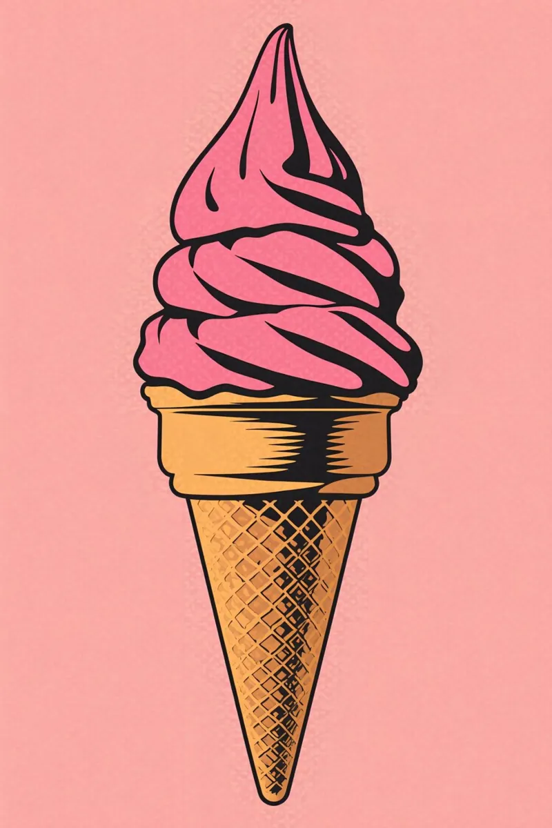 Cono gelato soft serve rosa plexiglass da DesignDoodle