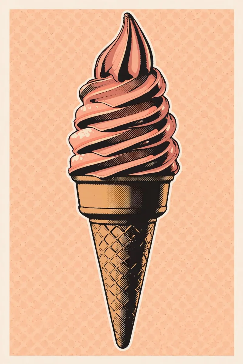 Cono gelato soft-serve rosa carta hahnemühle da DesignDoodle