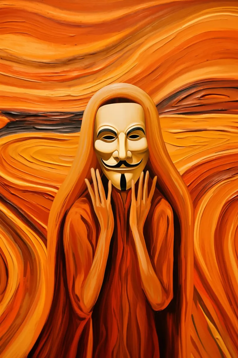 Anonymous Guy Fawkes Vendetta | The Scream alluminio dibond da Autofocus