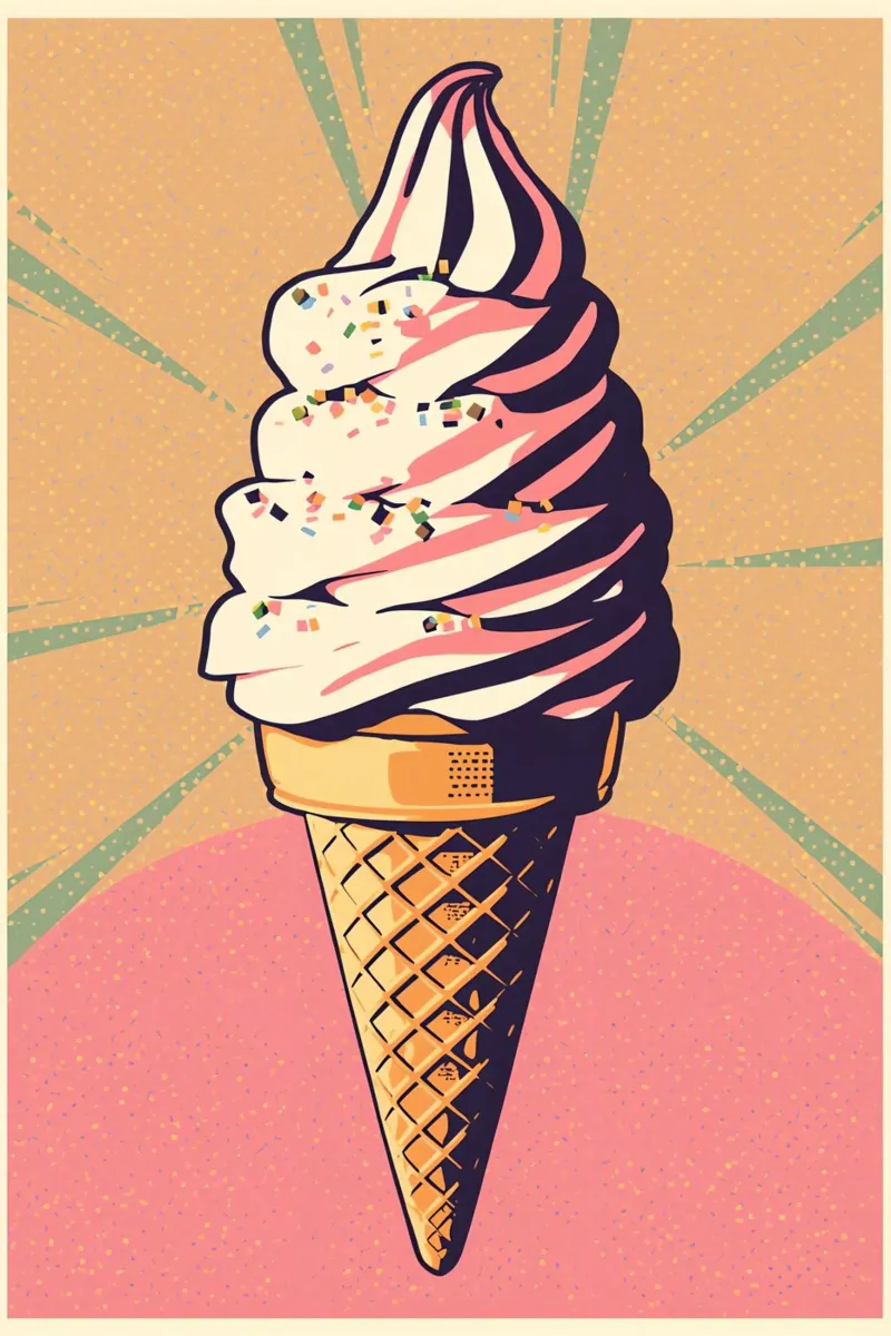 Cono gelato soft serve con zuccherini pannello forex da DesignDoodle