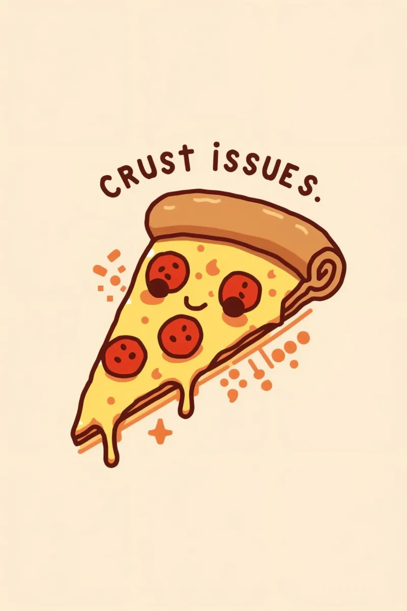 Sorridente fetta di pizza al salame piccante "Problemi di crosta" plexiglass da DesignDoodle