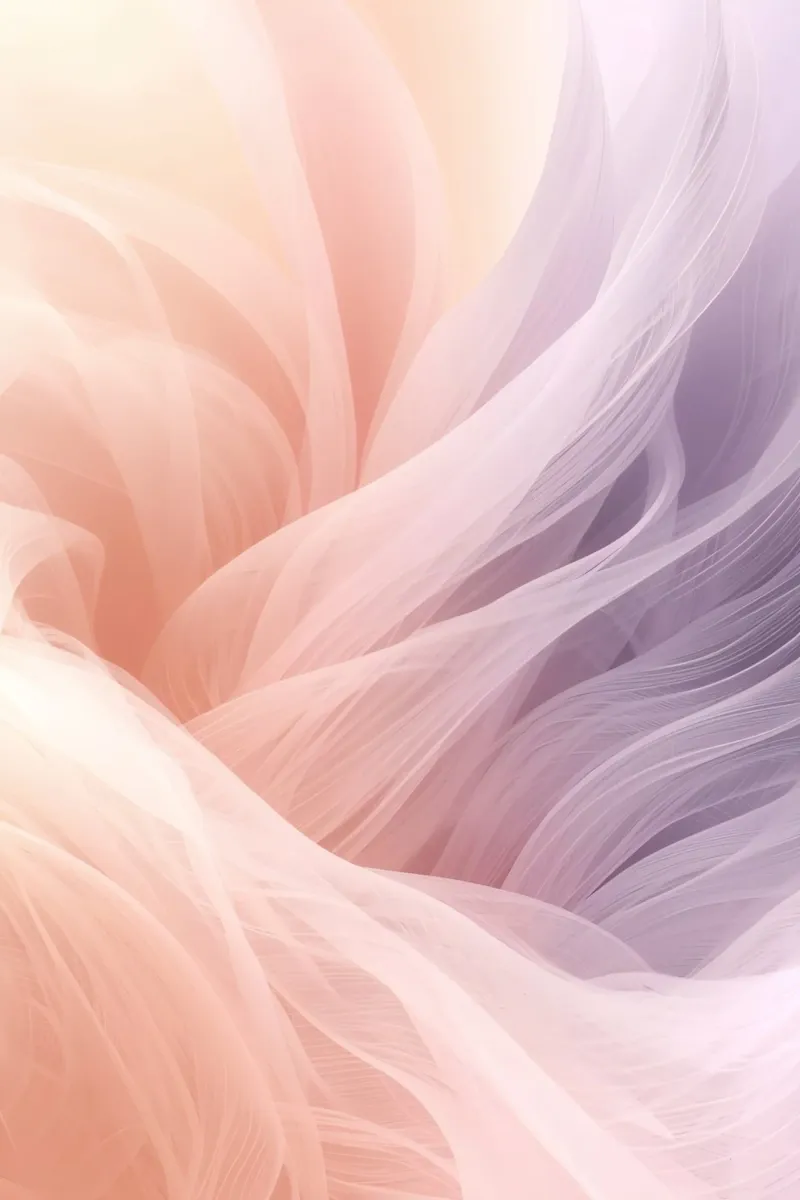 Onde traslucide in tessuto nei colori pesca e lavanda pannello forex da DesignDoodle