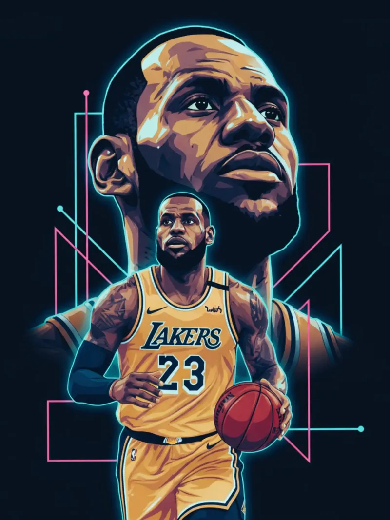 Lebron James, giocatore di basket icona pellicola backlit da Kalis