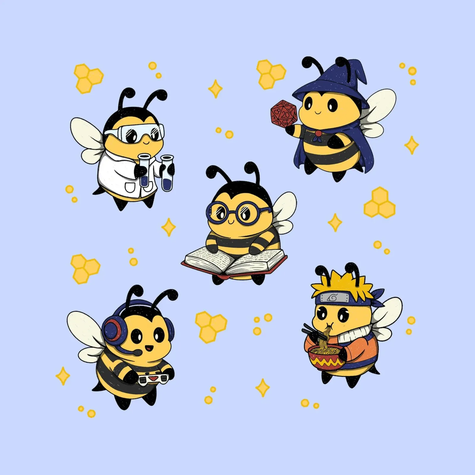 Nerdy Bees Kader Hahnemühle von Loobs