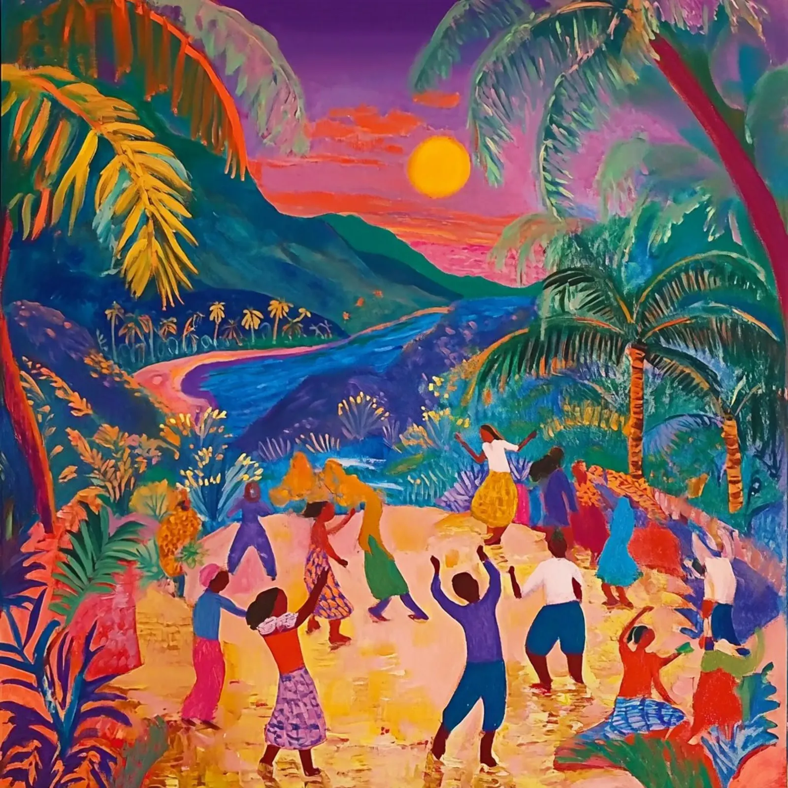 Paradise Dance poster con telaio in legno da NORDLICHT DESIGNS