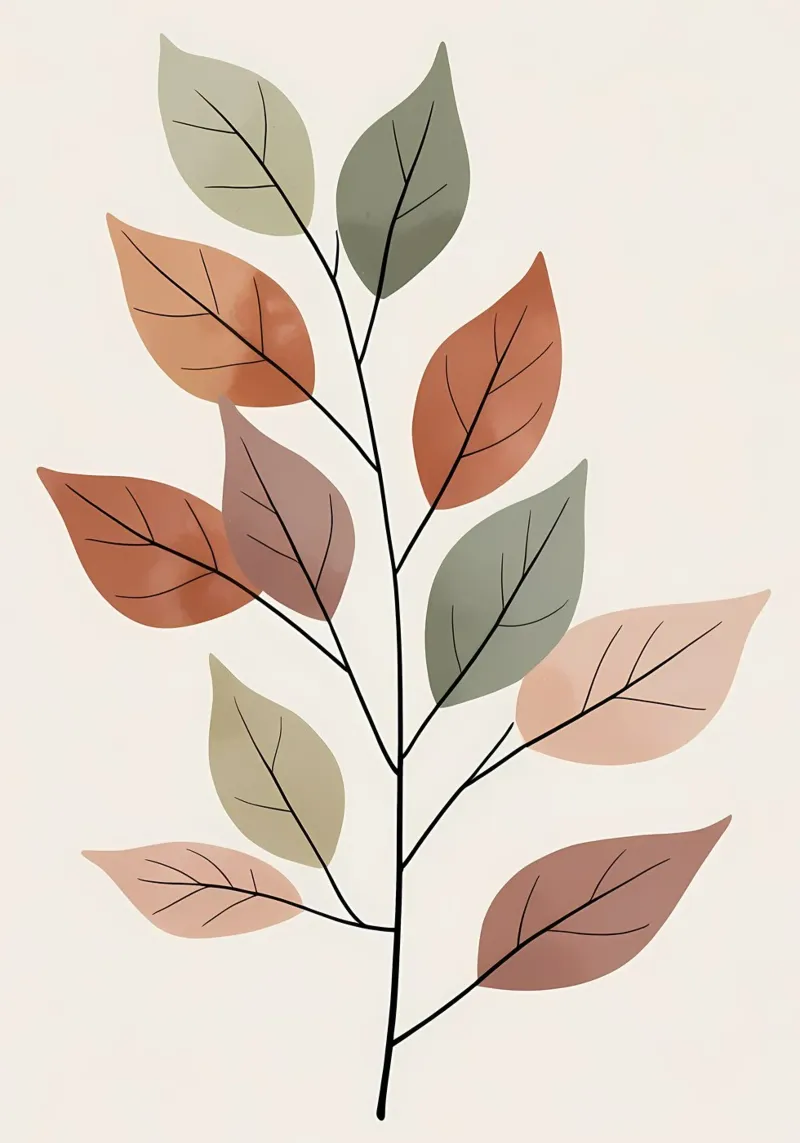 Autumn Serenity – Minimalist Botanical Art canvas by Bloom And Brush