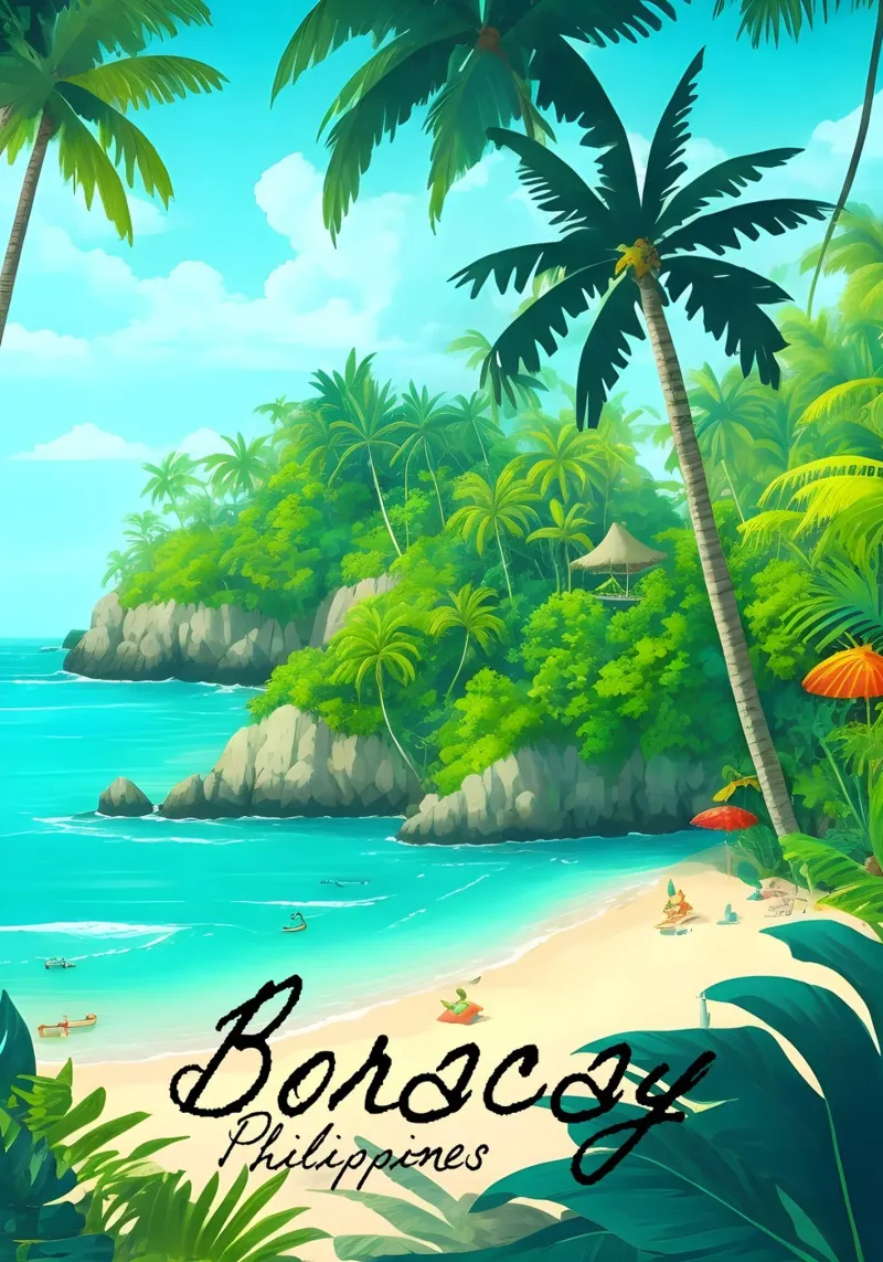 Boracay Filippijnen Reizen canvas met Baklijst van Charnwood Prints