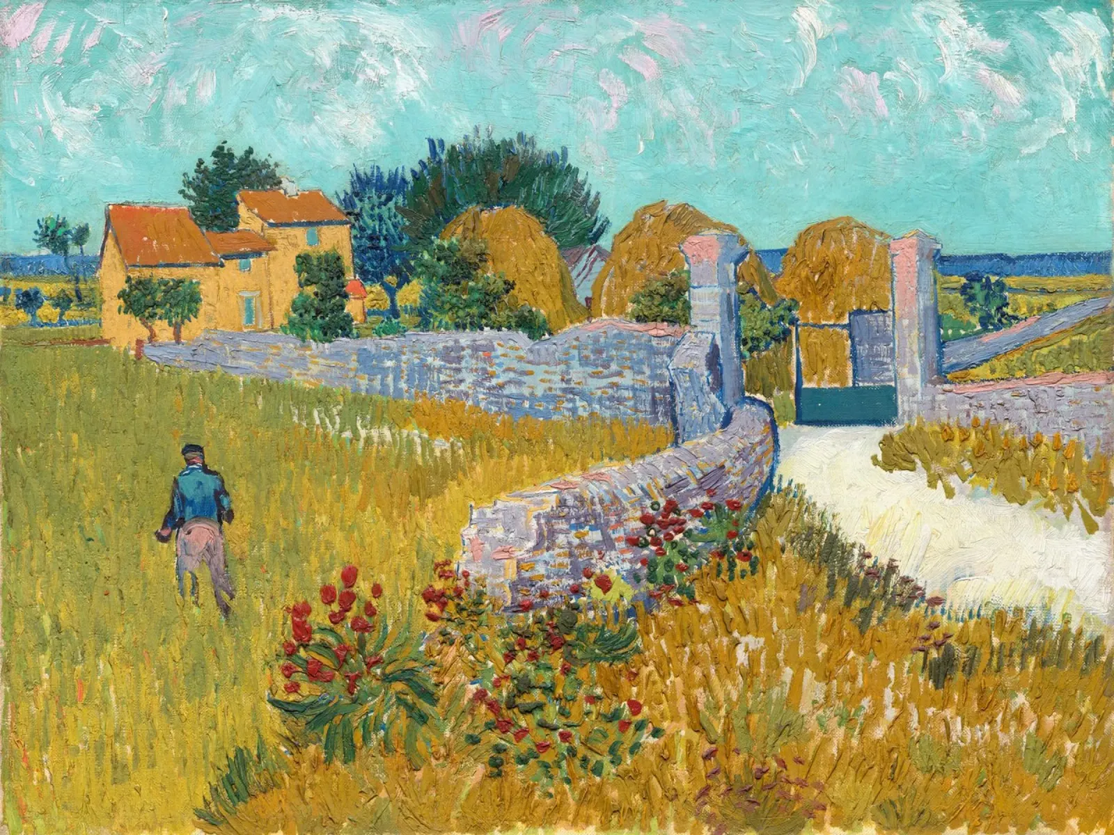 Vincent van Gogh - Casa colonica in Provenza, 1888 poster con telaio in legno da Timeless Artworks