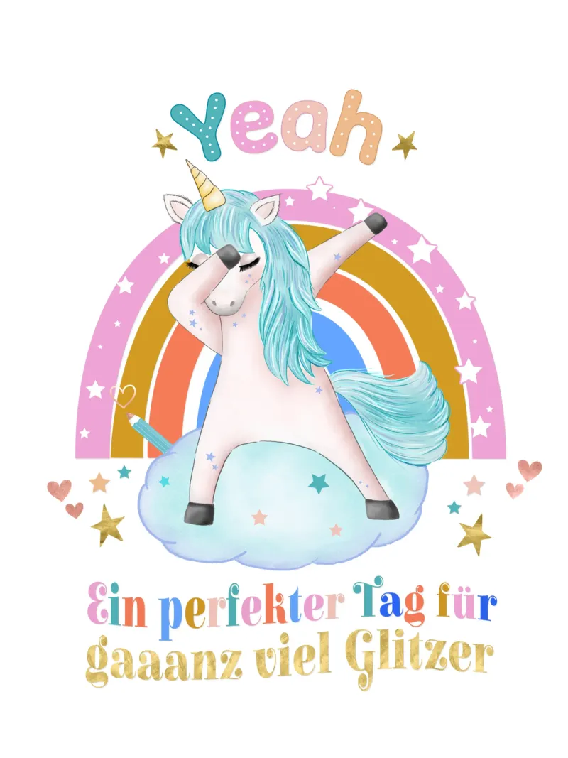 For unicorn fans: a perfect day for lots of glitter canvas by CalliLetters