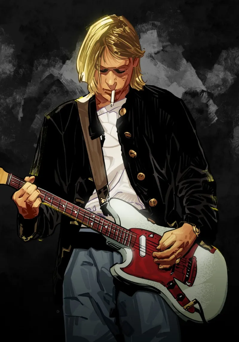 Kurt Cobain Nirvana pellicola backlit da nabakumov
