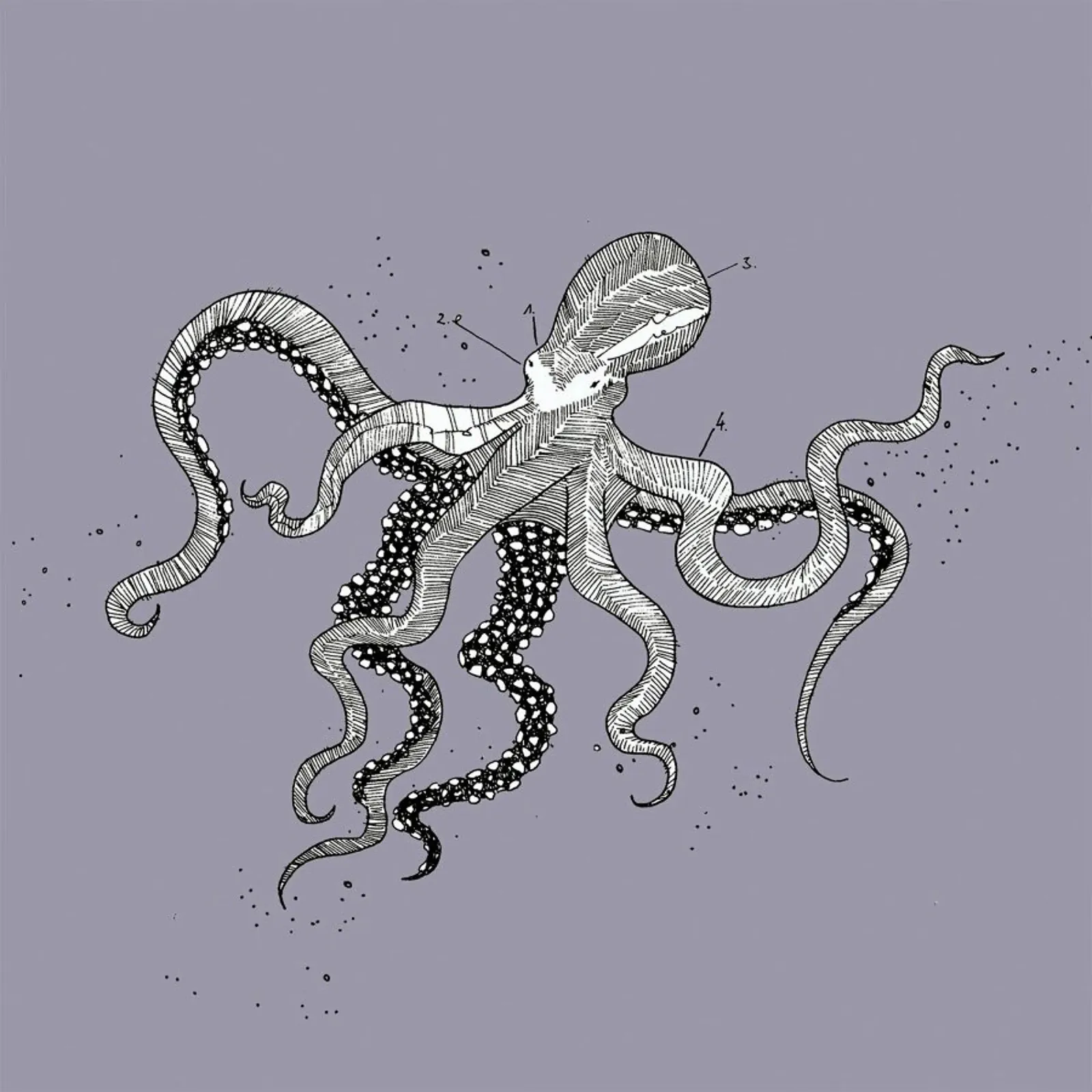 Octopus poster with aluminum frame by Anika Merten