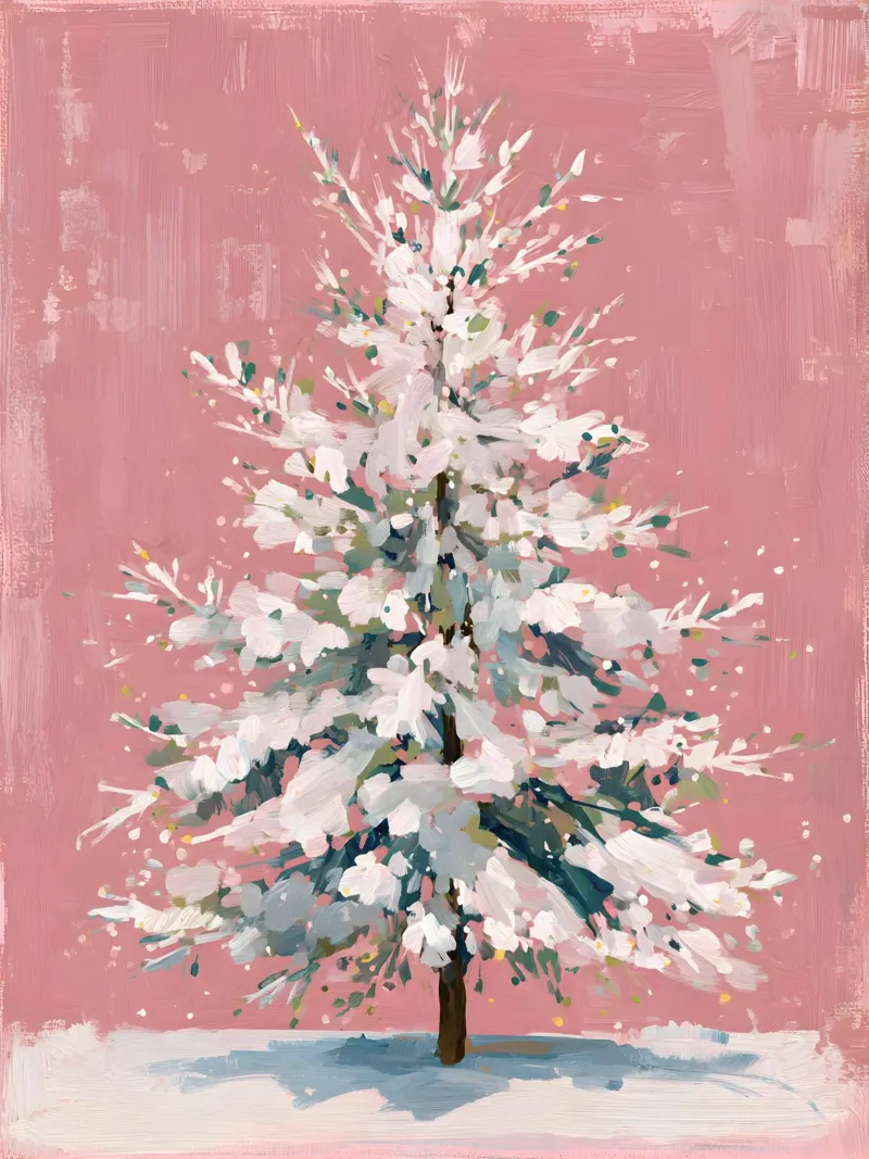 Blush Snow Tree plexiglass da Velvet Winter Studio