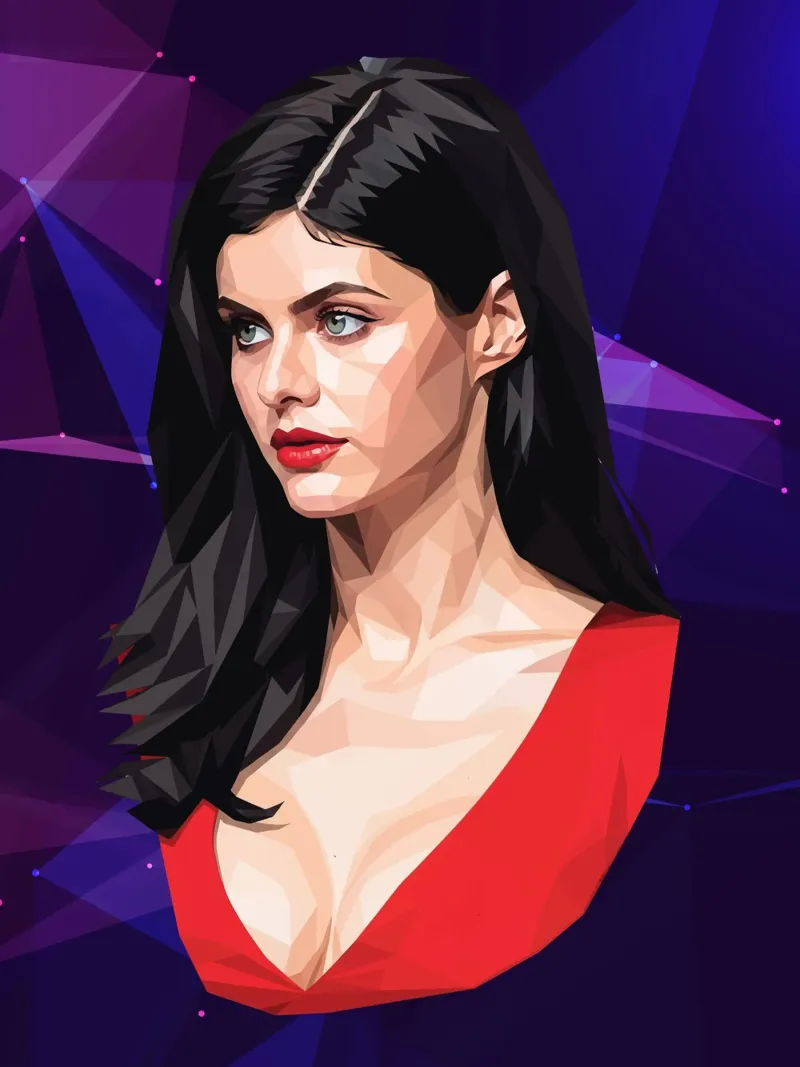 Alexandra Daddario Lowpoly carta hahnemühle da Low Profile