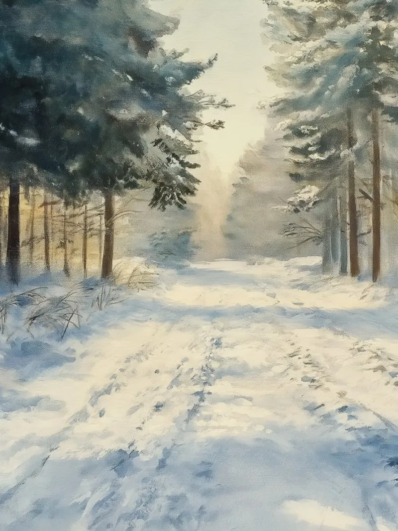 Mattina d'inverno in una foresta tranquilla - luce del sole plexiglass da Cozy Vibes
