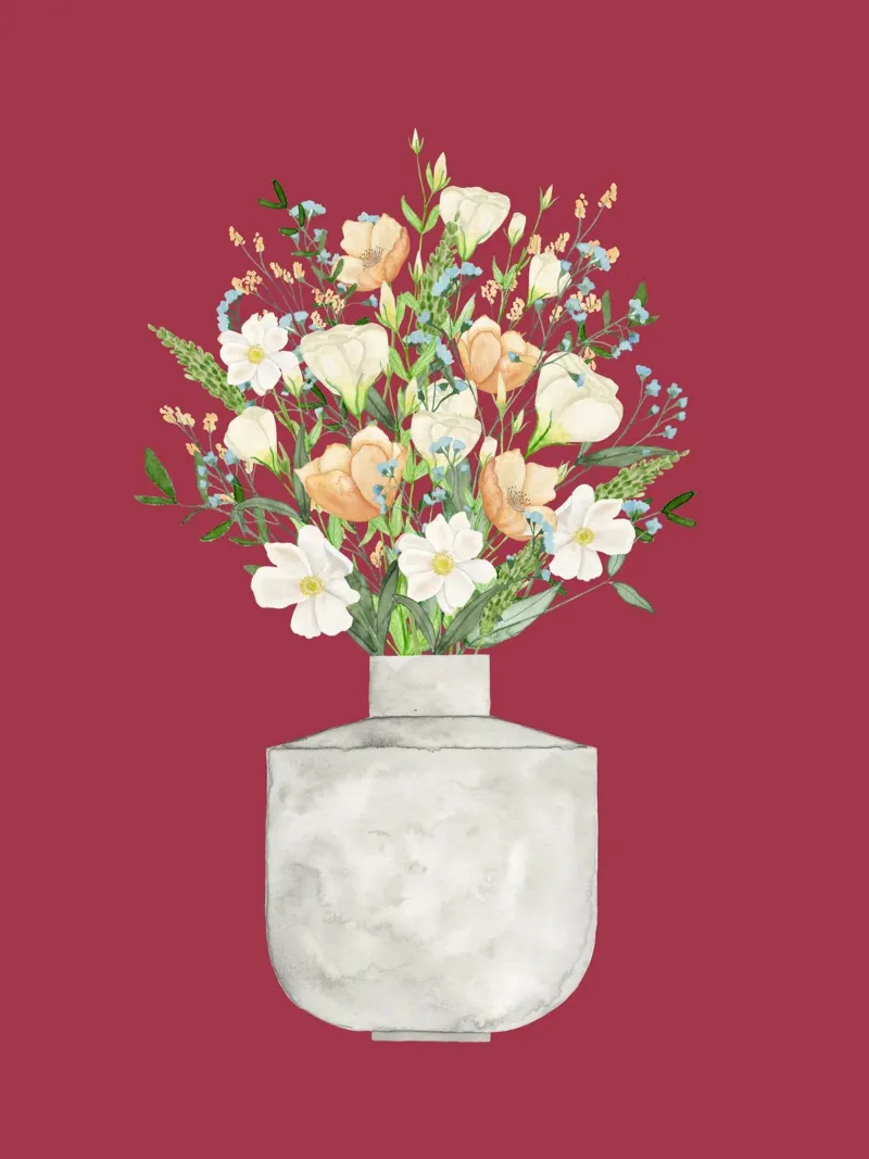 Bouquet di fiori carta hahnemühle da herzundpapier