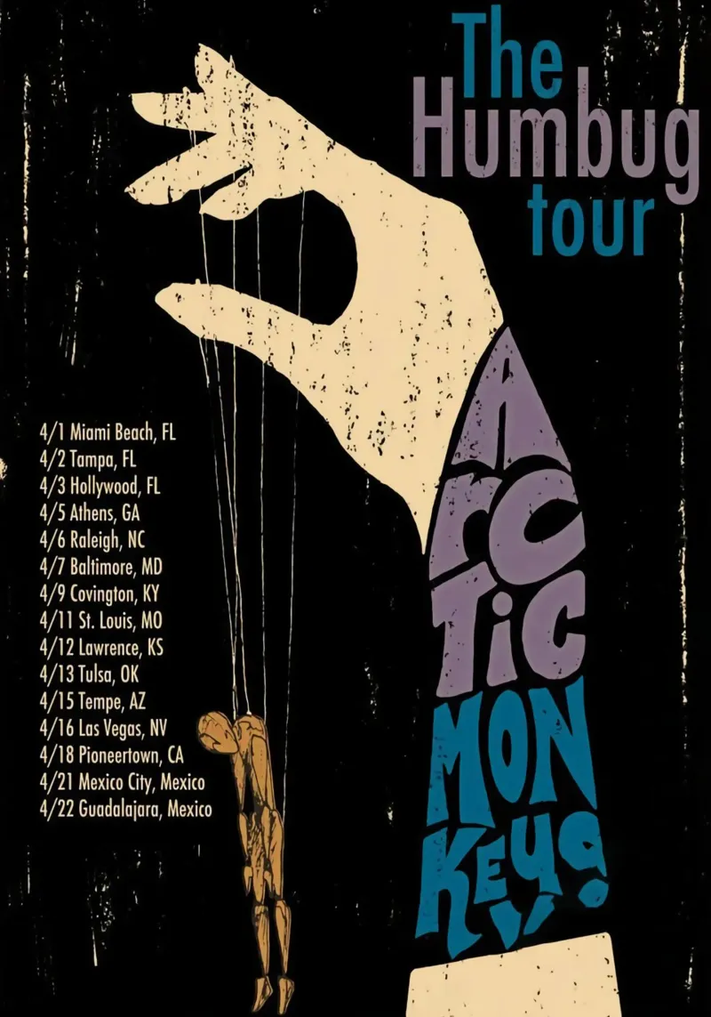 The Humbug Tour Arctic Monkeys Hand carta hahnemühle da ASGONY