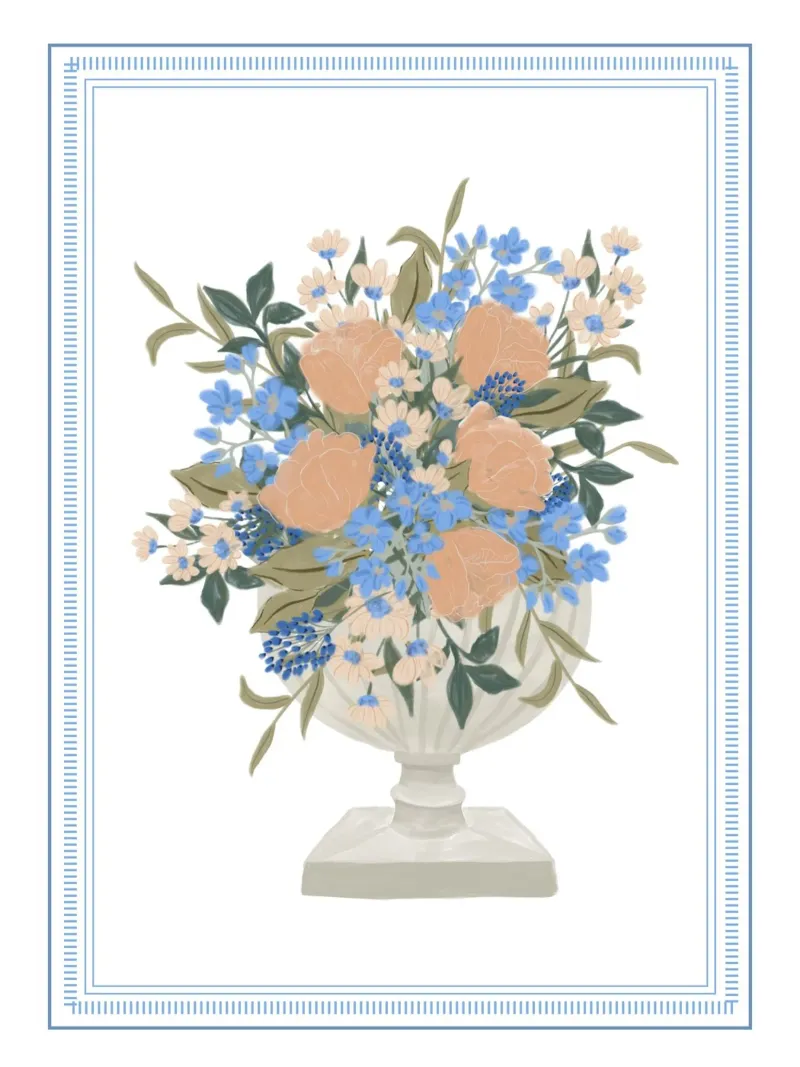 Bouquet in vaso a calice carta hahnemühle da herzundpapier