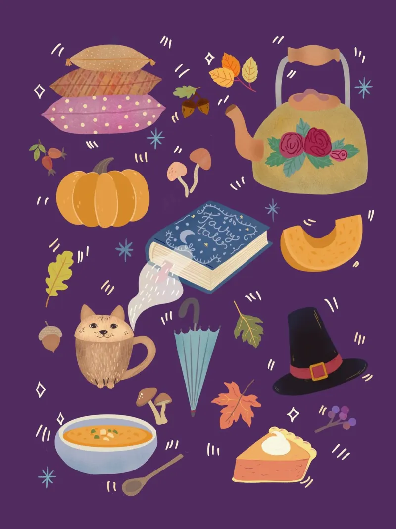 Cozy Autumn Icons carta hahnemühle da Taika Tori Art