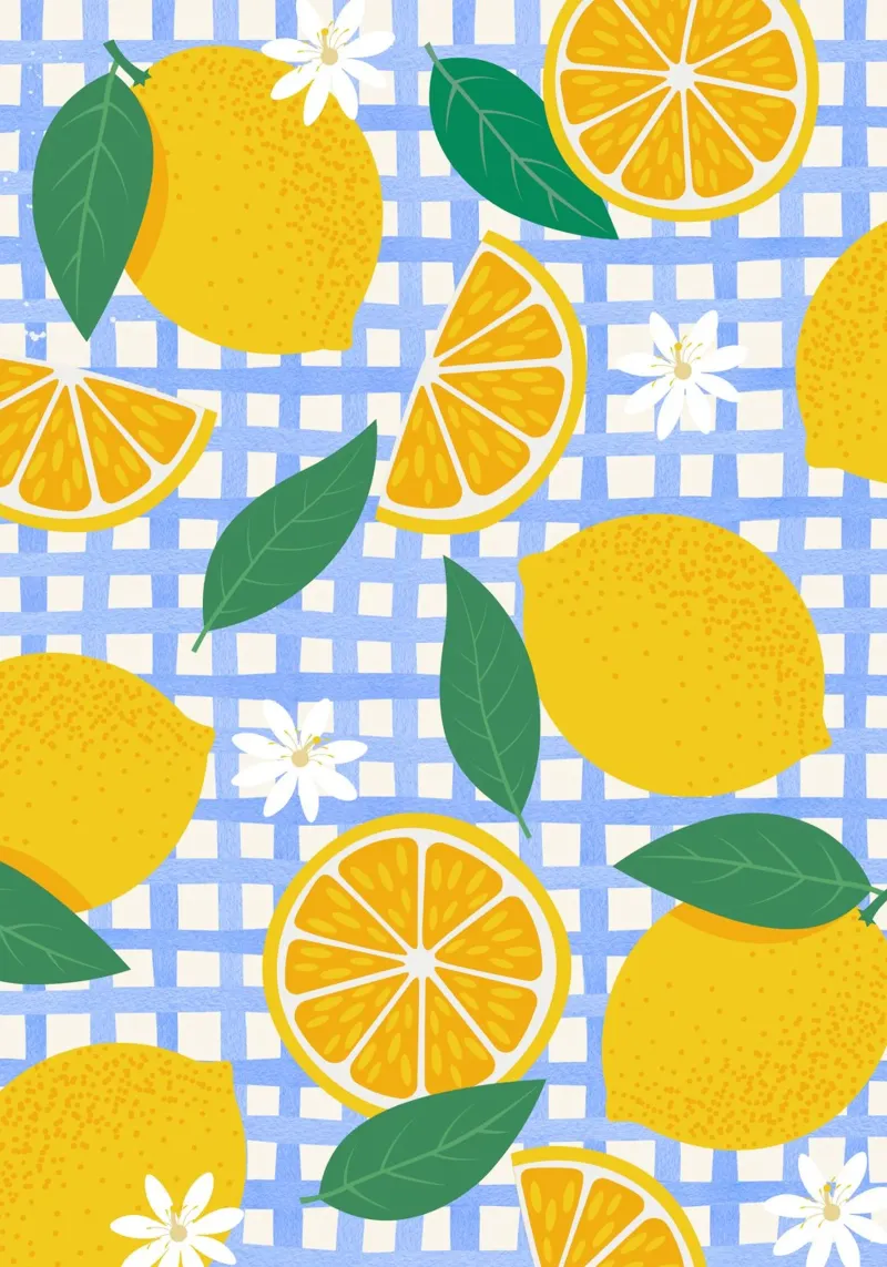 Motif lumineux de tranches de citron et d'orange hahnemühle de The Art Club